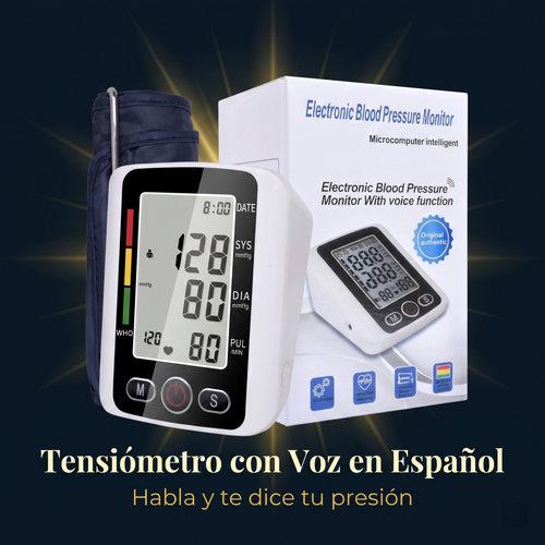 Tensiómetro Digital con Voz en Español — Fácil para Adultos Mayores
