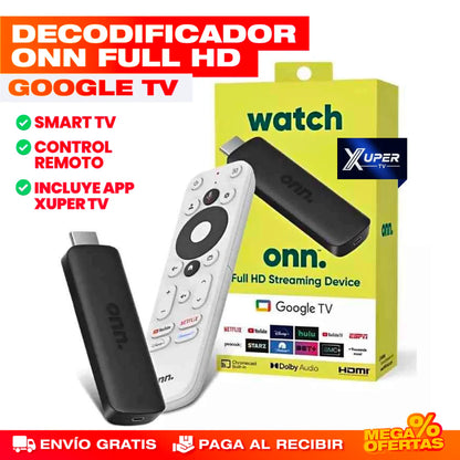 CONVERTIDOR SMART TV DE GOOGLE CON CONTROL REMOTO (Incluye XUPER TV)